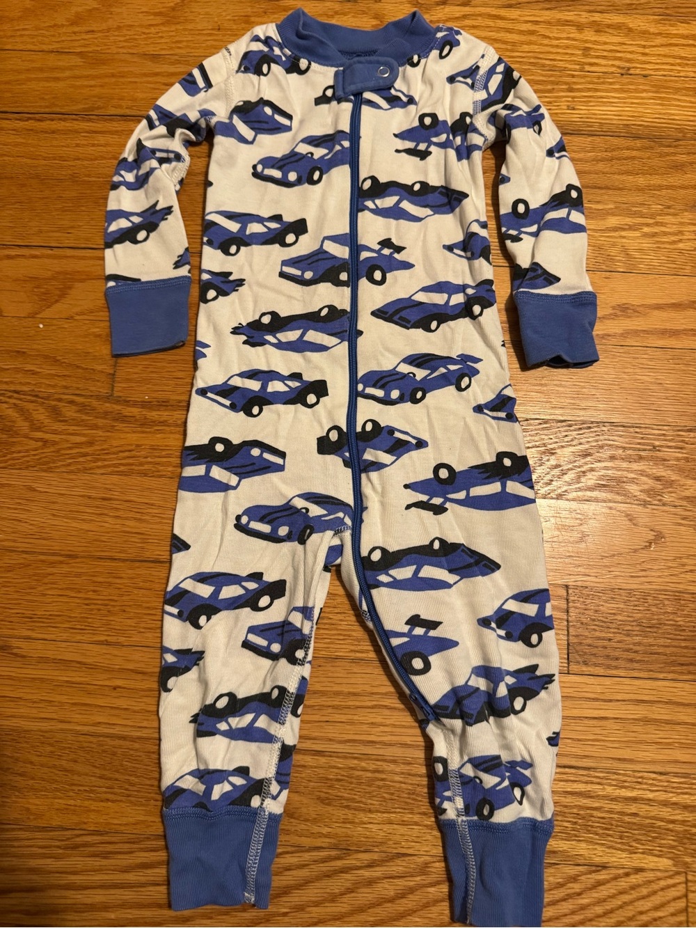 Hanna Andersson Blue and White Car Print Pajamas